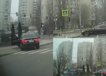 Accident la Botanica: Un șofer, filmat cum doboară la pământ un indicator rutier