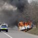 На трассе в Новых Аненах загорелся микроавтобус