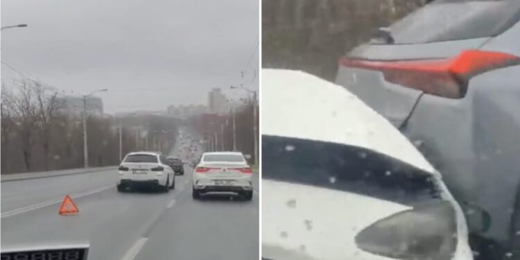 В столице произошла авария с участием пяти автомобилей