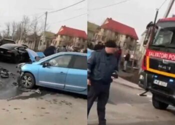 Accident grav la Durleşti: Şoferiţa unei Tesla spitalizată, după ce s-a lovit cu o altă maşină și a fost aruncată într-un Volvo parcat