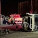Șoferul a dat bir cu fugiții: Un microbuz s-a răsturnat noaptea trecută, la Telecentru