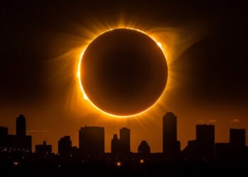 Cum s-a văzut eclipsa din spațiu. Imagini spectaculoase de pe Stația Spațială Internațională