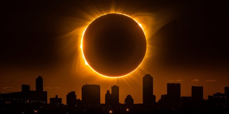 Cum s-a văzut eclipsa din spațiu. Imagini spectaculoase de pe Stația Spațială Internațională