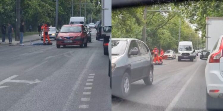 ДТП с участием мотоцикла на одной из столичных улиц