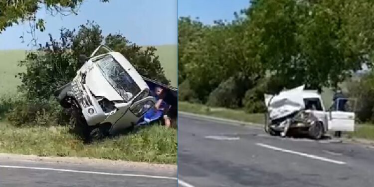Accident la Rezina: Două automobile grav avariate. Un bărbat, transportat la spital