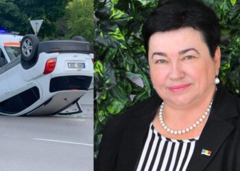 Mașina inversată la Ciocana: La volanul automobilului se afla primarul din Budești