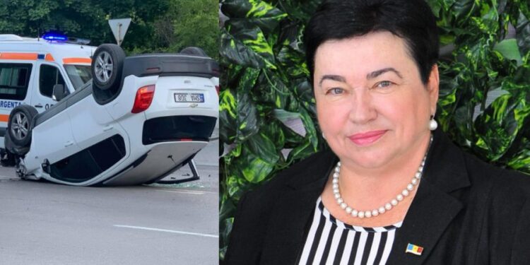 Mașina inversată la Ciocana: La volanul automobilului se afla primarul din Budești