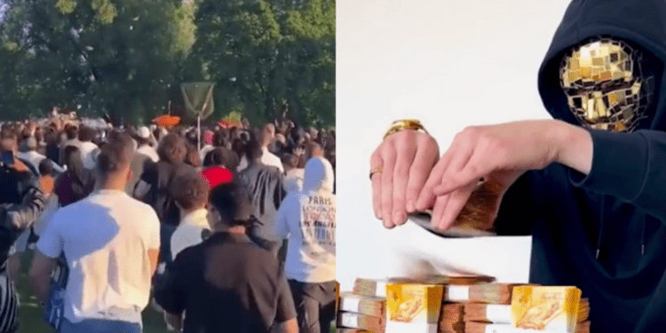 В Швейцарии блогер сбросил мешок денег на своих подписчиков: в давке пострадал ребенок