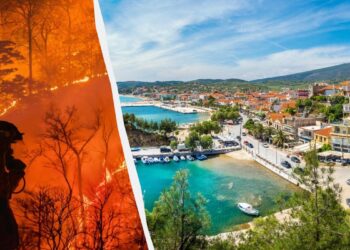 Новая беда: популярный туристический остров в Греции охватили лесные пожары после ударов молний