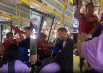 O femeie cu copil s-a luat la bătut cu un taxator al troleibuzului de ruta Nr.1 din Chișinău