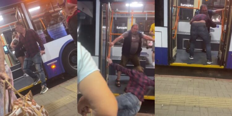 Mortal Kombat în troleibuzul 30 din Capitală. Doi pasageri în stare de ebrietate au luat la bătaie taxatorul