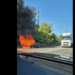 Incendiu pe strada Bucovina din capitală. Un BMW, cuprins de flăcări