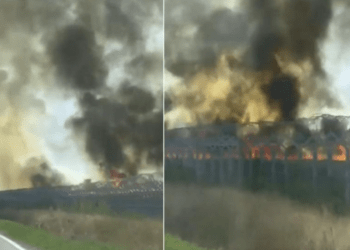 România: Alertă lângă aeroportul Kogălniceanu. Incendiu uriaș și fum gros pe terenul noii baze militare