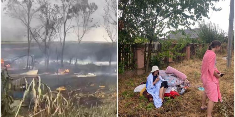 „În câteva minute a ars totul.” Mai multe case, făcute scrum în Slobozia: Un incendiu de vegetație s-a răspândit asupra locuințelor