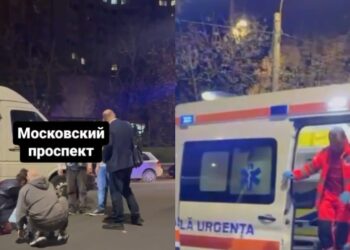 Accident pe bulevardul Moscova din Chișinău. O tânără a fost preluată de ambulanță
