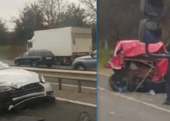 Accident în Stăuceni: Tesla și Dacia avariate, o tânără de 21 de ani în stare gravă”