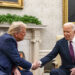 Donald Trump a fost primit de Joe Biden la Casa Albă și a promis o tranziție „fără probleme”