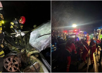Accident grav în județul Alba: un autobuz cu 42 de persoane și un autoturism s-au ciocnit