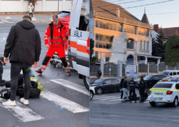 Un tânăr de 18 ani a fost spitalizat, după ce a ajuns cu trotineta electrică într-un Ford