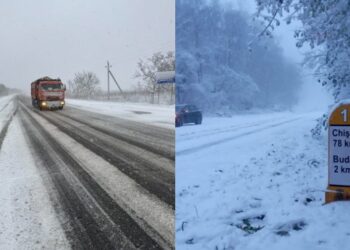 Intervenție pe drumurile din Moldova: Drumarii se luptă cu zăpada în Bălți, Dondușeni, Glodeni și Edineț