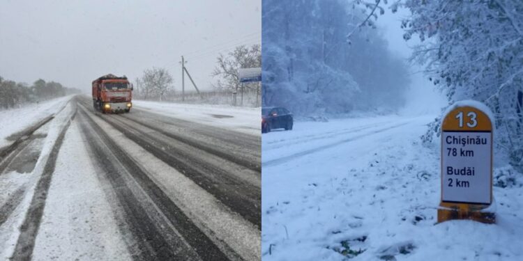 Intervenție pe drumurile din Moldova: Drumarii se luptă cu zăpada în Bălți, Dondușeni, Glodeni și Edineț