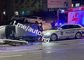 Серьезная авария в Кишиневе: водителю понадобилась помощь врачей