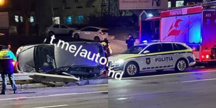 Серьезная авария в Кишиневе: водителю понадобилась помощь врачей