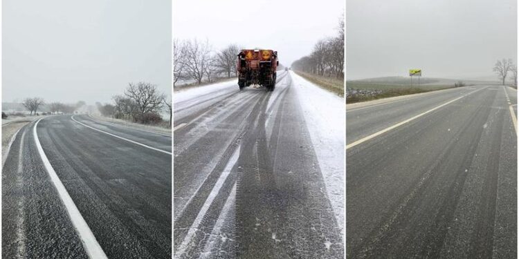 Polei și ghețuș pe drumurile naționale: Drumarii avertizează șoferii care pornesc la drum astăzi noapte sau mâine dimineață