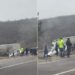 Grav accident pe traseul Chișinău-Ungheni: Mai multe automobile, avariate după ce s-au lovit violent