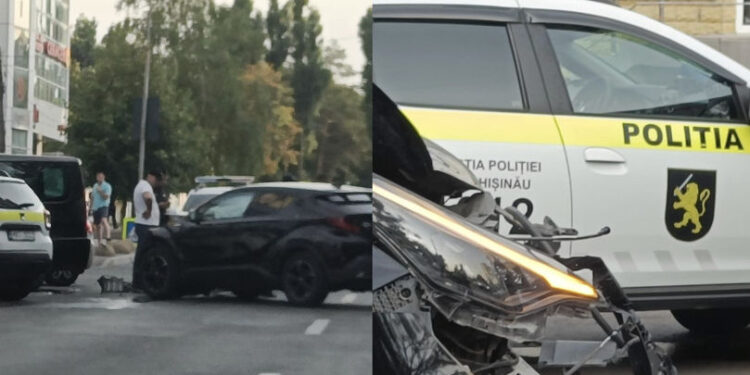 Accident pe bulevardul Trăian din Chișinău: Două mașini avariate, fără victime
