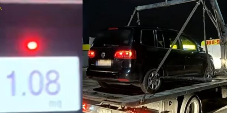 „Încă, încă, atât! 1.08”: Trei șoferi beți, au rămas fără mașini după ce au dat peste poliție. Unul a ajuns cu automobilul într-un șanț