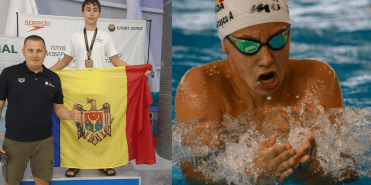 Dublu campion internațional și național la înot: Sportivul Alexandru Toderașcu, medaliat la Turneul „Briz-Ivan Theroshav Stoychev” și la Campionatul Moldovei