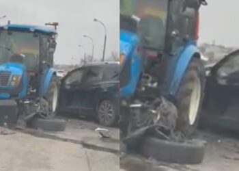 Accident grav în Chișinău: un Nissan și un tractor implicate într-o coliziune pe strada Lunca Bîcului