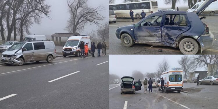 Impact puternic între două mașini la Sîngerei. O persoană a fost transportată la spital