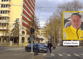 „I-a trebuit la bancomat”: Un businessman moldovean, surprins cum trece cu mașina peste linia dublă continuă și se oprește direct în intersecție. Ar fi finul lui Igor Grosu