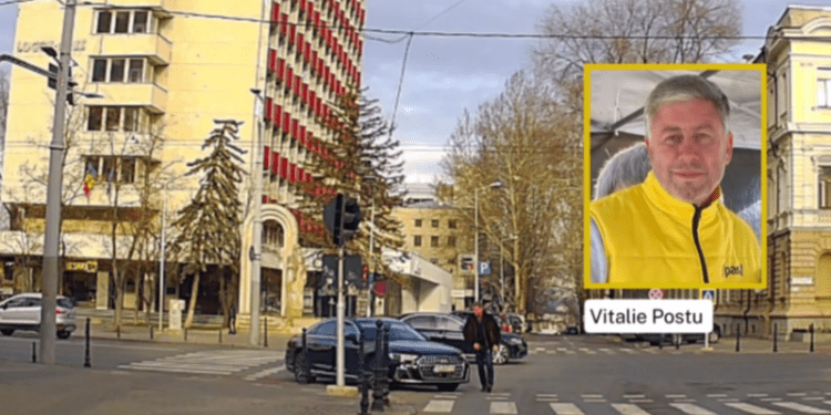„I-a trebuit la bancomat”: Un businessman moldovean, surprins cum trece cu mașina peste linia dublă continuă și se oprește direct în intersecție. Ar fi finul lui Igor Grosu