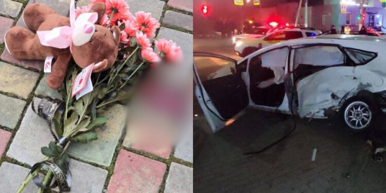 Flori și jucării aduse la locul accidentului din Bălți, în memoria fetiței de 8 ani decedate