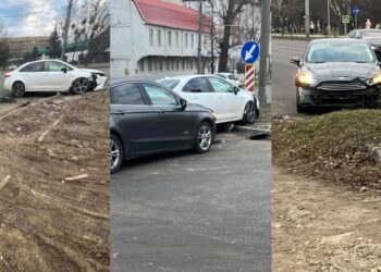 Două mașini au fost avariate în cartierul Telecentru. Primele informații de la poliție