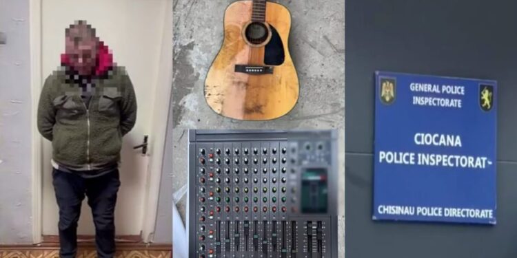 Poate voia să devină artist? Un bărbat a furat dintr-un depozit din Chișinău instrumente muzicale