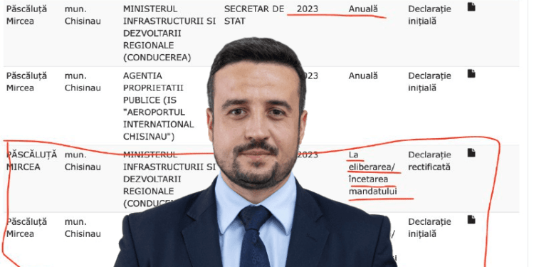Государственный секретарь Министерства инфраструктуры Мирча Пэскэлуцэ обвиняется в нарушении режима несовместимости функций