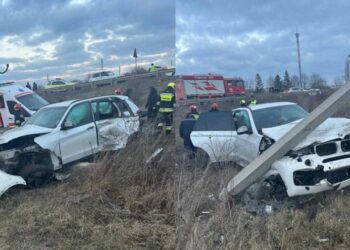 Пьяный водитель влетел в столб: В Сороках в аварии пострадали два человека