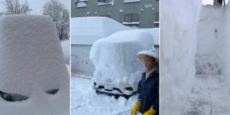 Vreme extremă în Japonia: Zăpadă de 1,2 metri în 12 ore pe Hokkaido