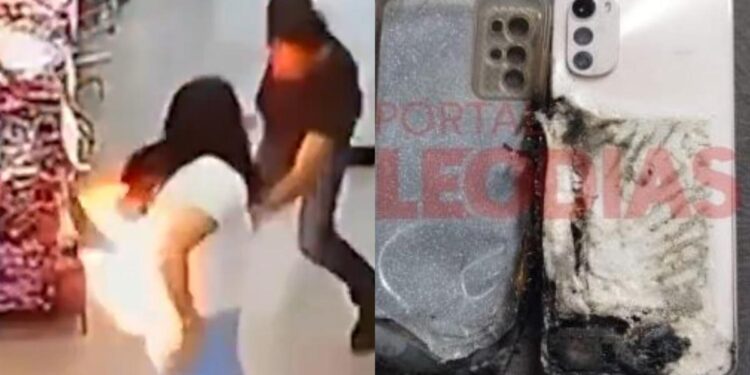 Incident șocant în Brazilia: Telefonul unei femei a luat foc în buzunar