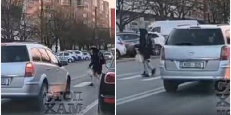 Moment de groază pe strada Alba Iulia: Mamă și copil aproape loviți pe zebră