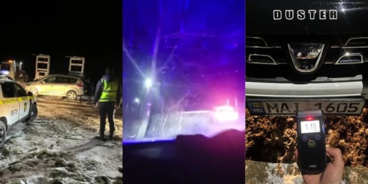 Trei șoferi băuți, opriți de poliție în Strășeni