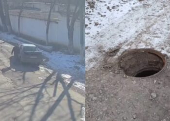 Huliganism în sectorul Buiucani. Un bărbat, surprins în timp ce fură capace de canalizare