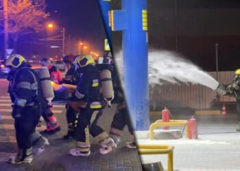 Exercițiu tactic IGSU la o stație PECO din Chișinău