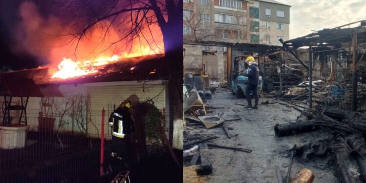 В Единцах сгорел склад строительных материалов: пожар тушили более 8 часов