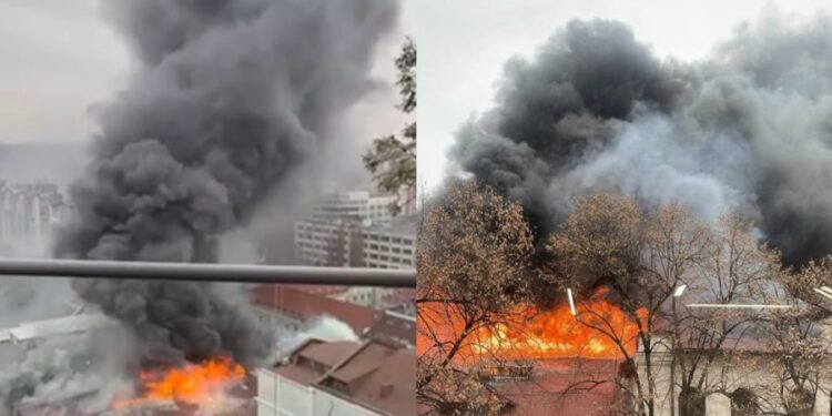 Пожар в центре Кишинева: На месте работают 8 пожарных машин