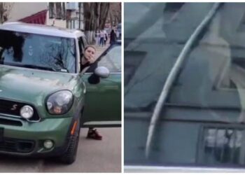 Șoferiță filmată parcând pe trotuar, reacție neașteptată după observație